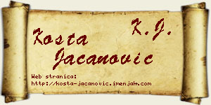 Kosta Jacanović vizit kartica